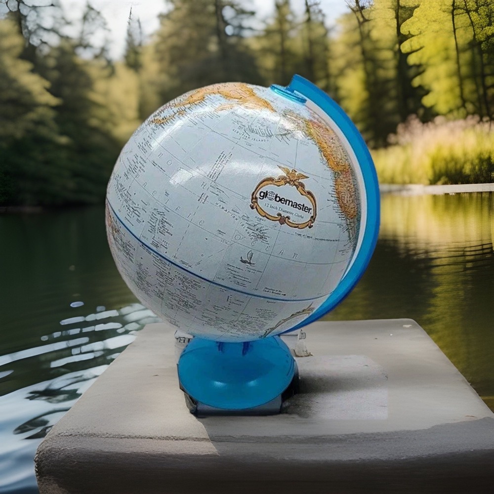 "Globemaster Scanglobe 12-Inch Type Y Textured‎ Globe – USA, Blue Stand